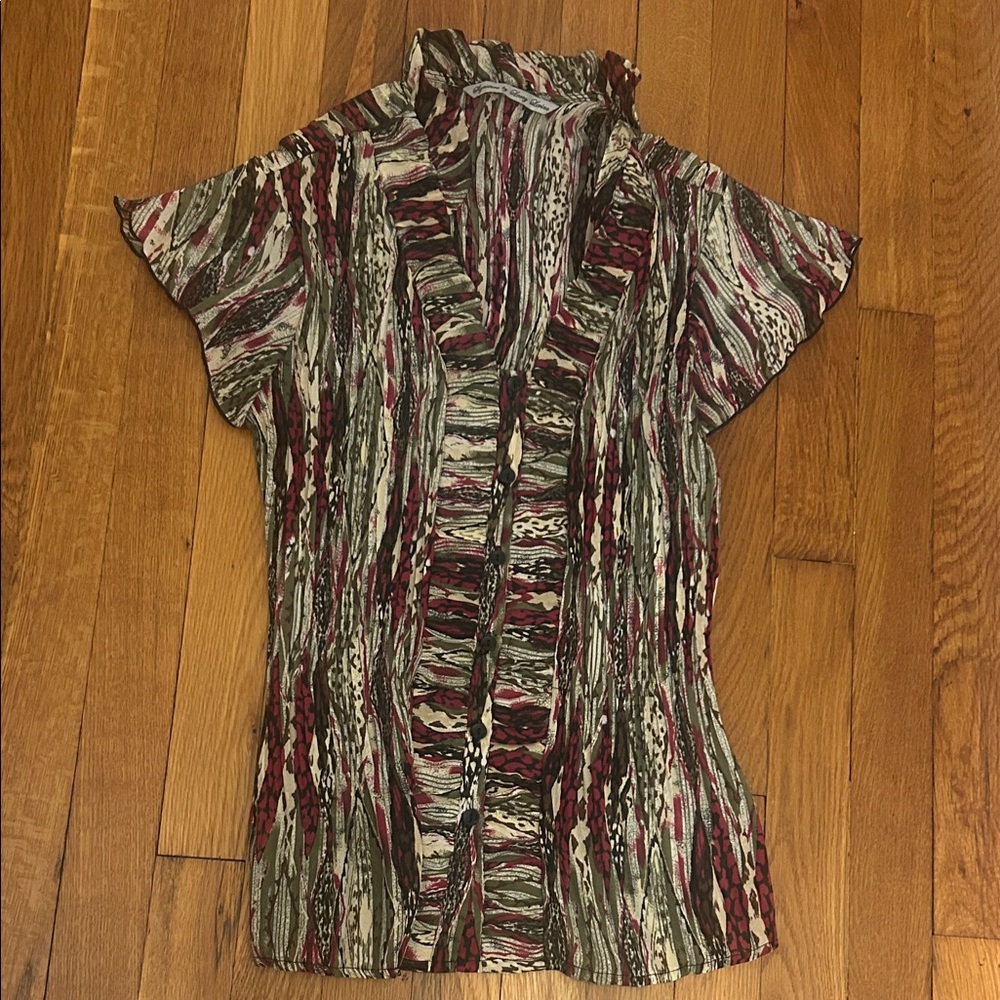 Signature by Larry Levine Multicolor Striped Blouse